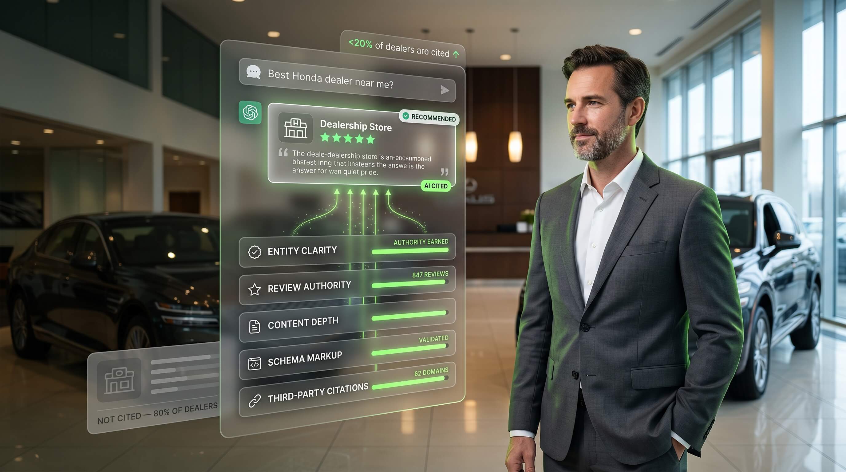 What an AI citation is, the three forms it takes, and the five signals dealerships need to earn one.