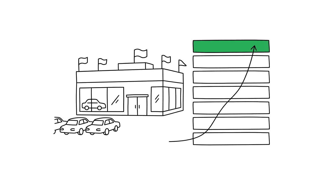 Notion-style illustration for Your Dealership Dropped Off Page One. Here's Why.