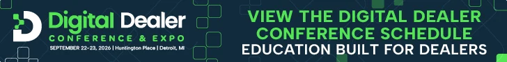 Digital Dealer Conference & Expo, September 22–23 2026, Huntington Place, Detroit MI — view the conference schedule.