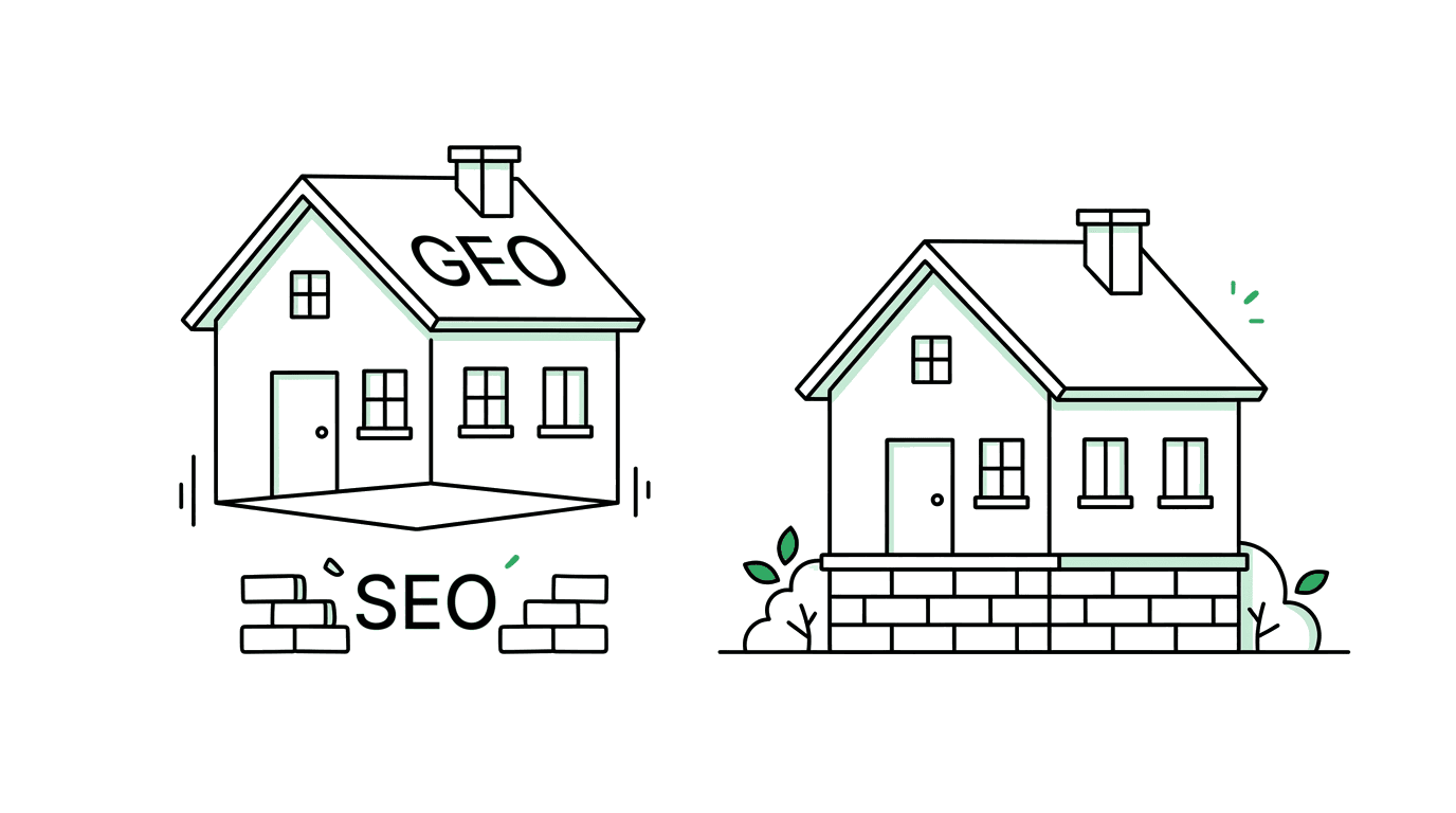 Notion-style illustration for GEO Without SEO Is a House With No Foundation