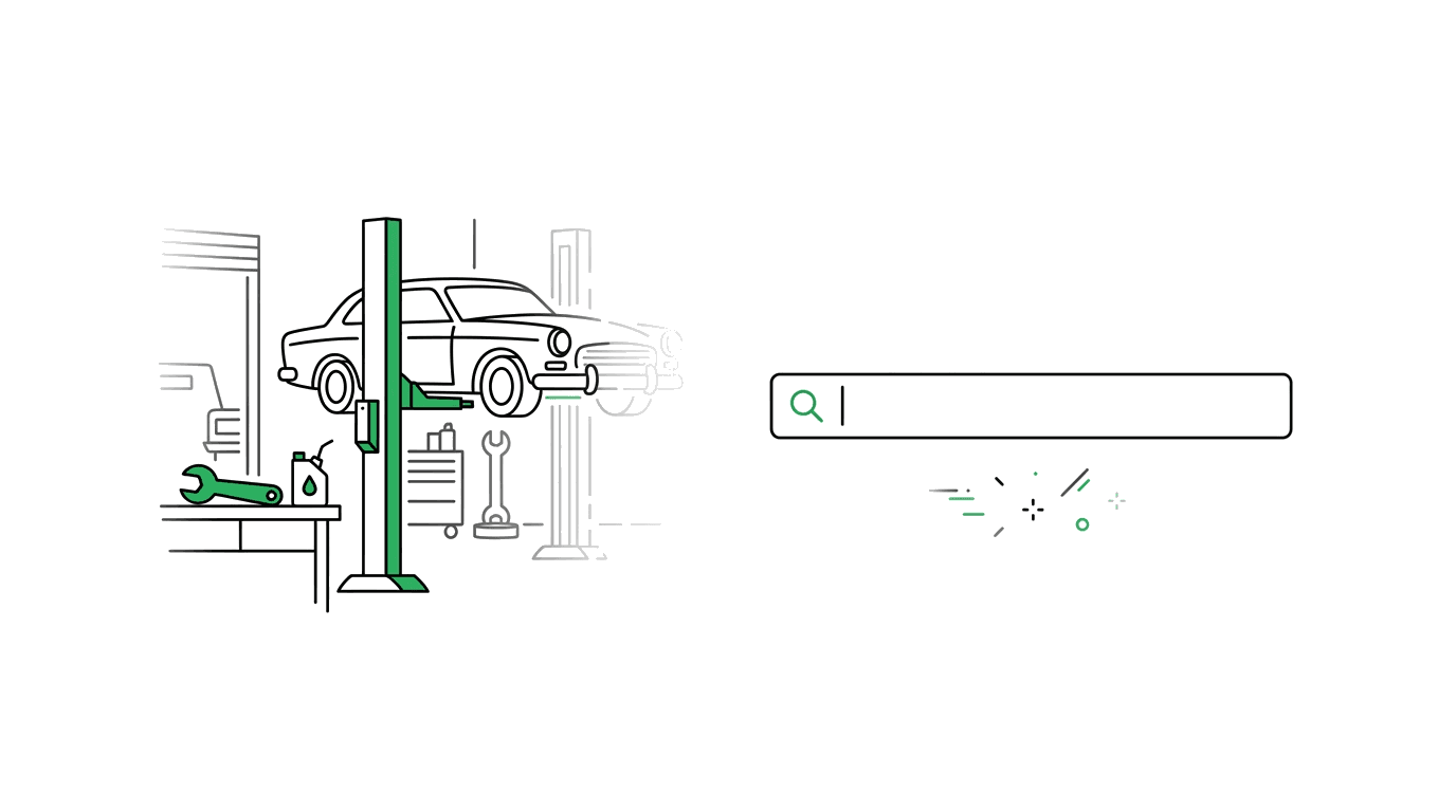 Notion-style illustration for Your Service Drive Is Invisible Online. Fix It.