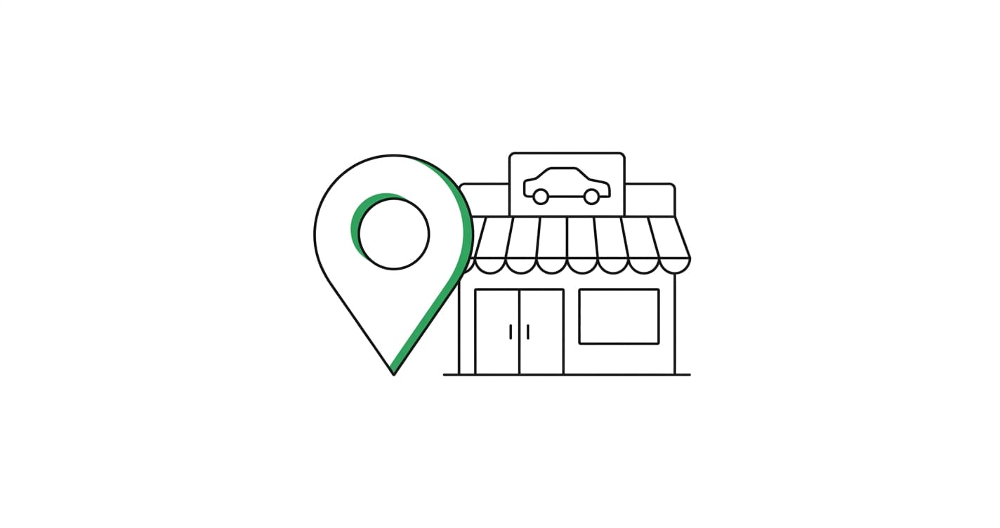 Notion-style illustration for Google Business Profile optimization for car dealerships