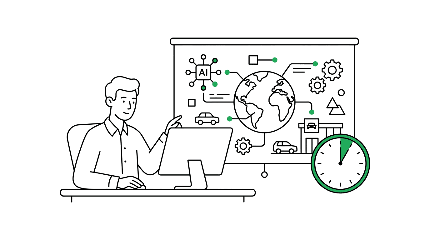 Notion-style illustration for GEO in 5 Minutes: The AI Briefing for Dealer GMs