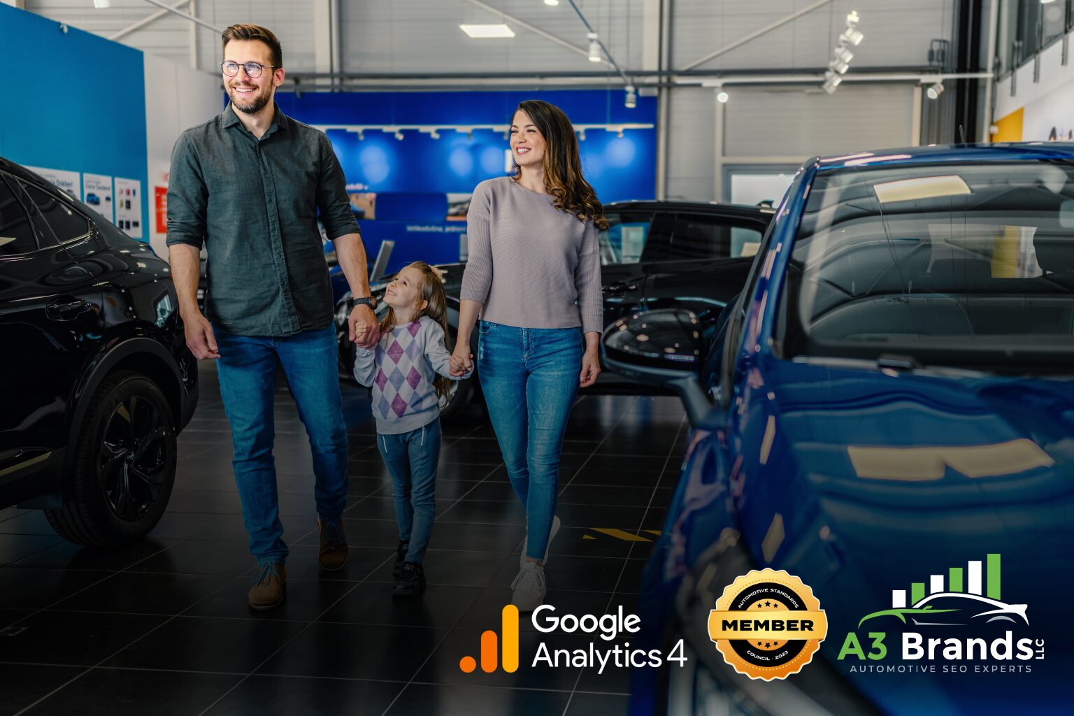Happy Family Buying New Family Cars