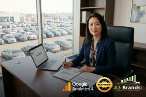 New dealership general manager reviewing ASC SEO pilot attribution data before vendor decision
